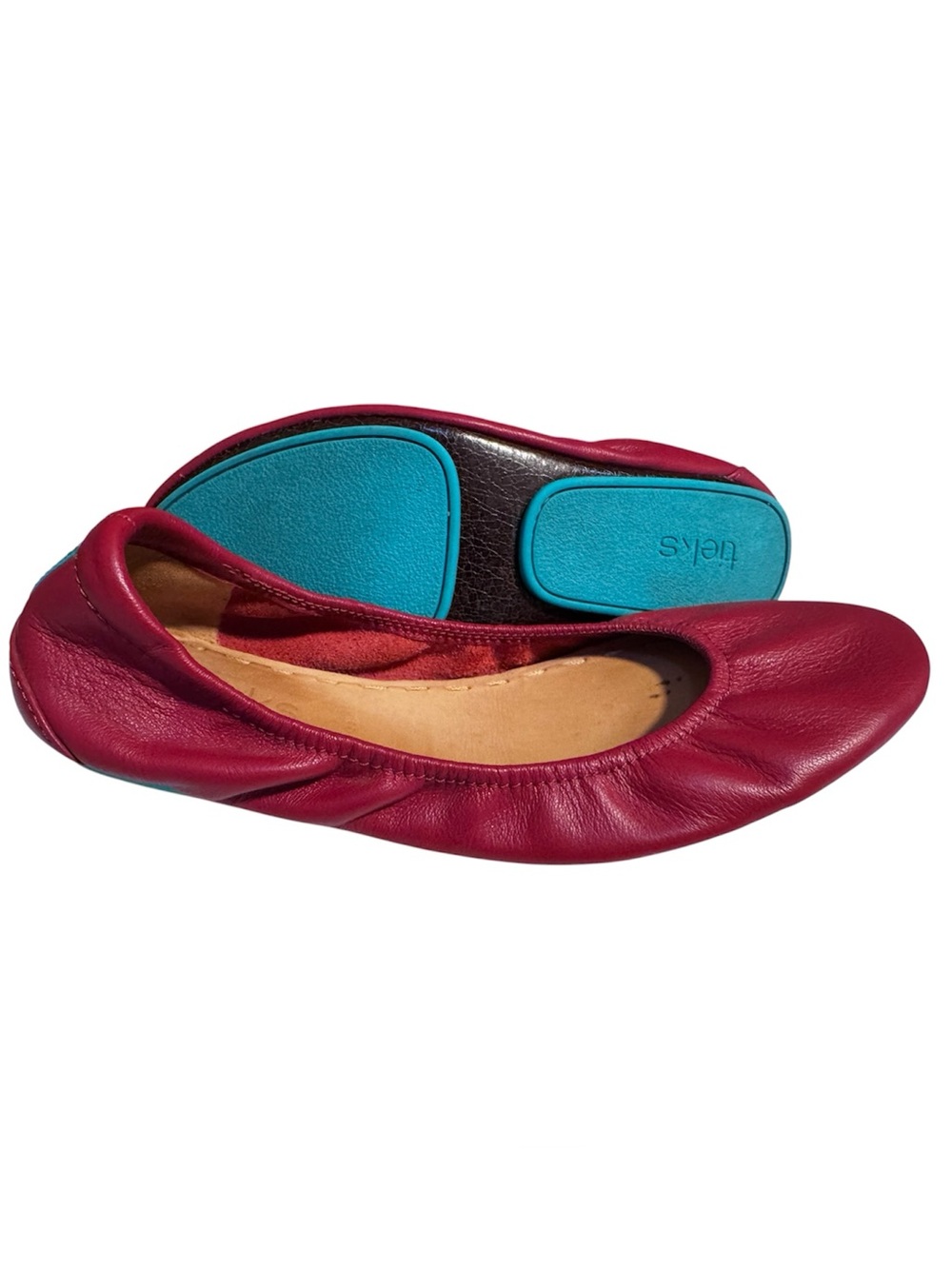 Tieks Women's Cardinal Red Leather Ballet Flats - 8